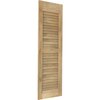 Ekena Millwork 12"W x 73"H Americraft Two Equal Louver Exterior Real Wood Shutters, Unfinished RW101LV12X73UNH